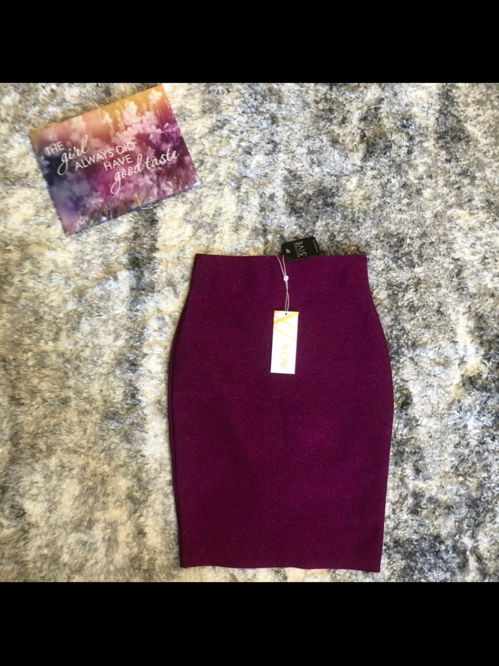 a'gaci Plum Bodycon Pencil Skirt